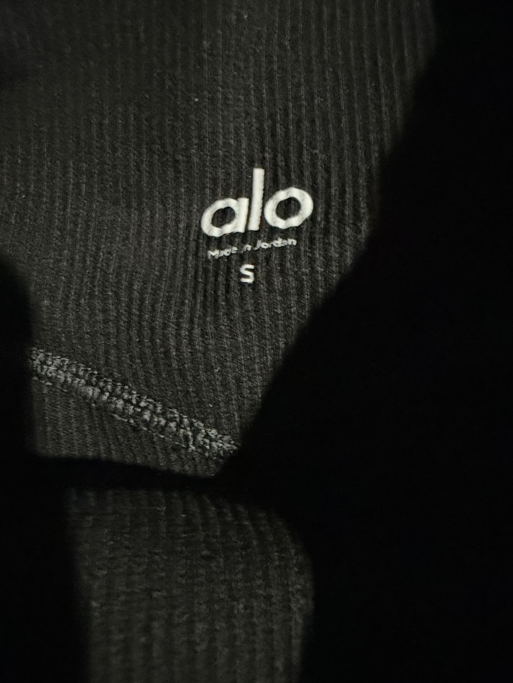 ALO Yoga Black Ribbed High-Waist Leggings - Picture 3 of 3